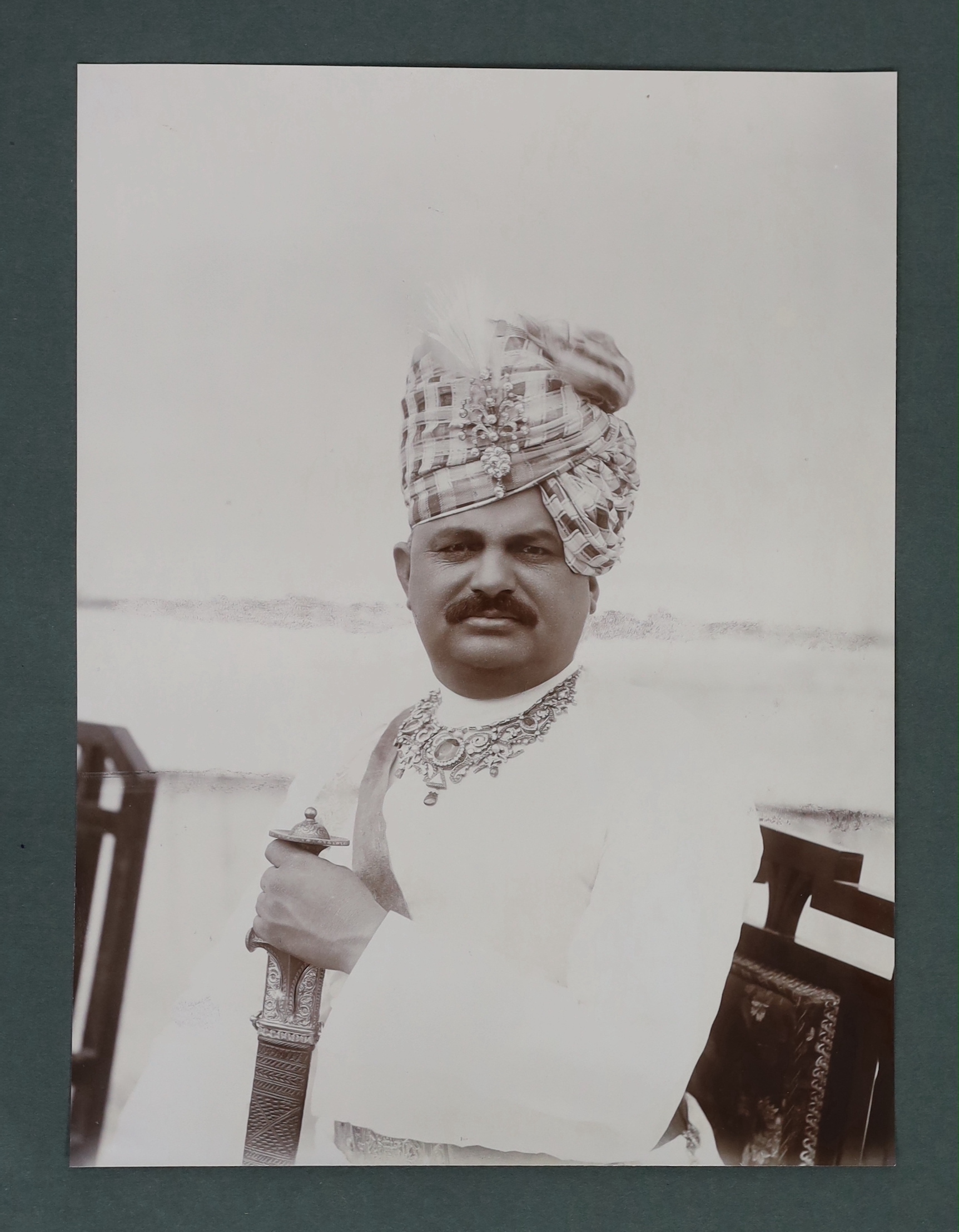 Indian Interest: CAXTON WORKS. Souvenir. 'Kathiawar Tour of His Excellency Sir George Sydenham Clarke, Governor of Bombay, 1910', a leather bound album of photographs by Bourne & Shepherd, presentation copy to Sir Willia